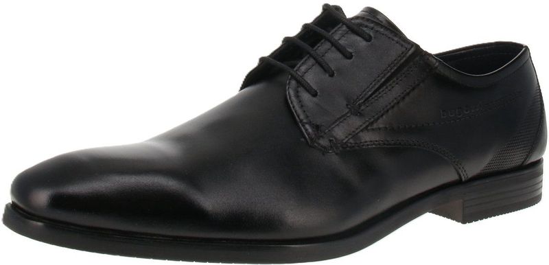 Unikleur - Casual Schoen - Zwart - Vetersluiting - Leer/Textiel