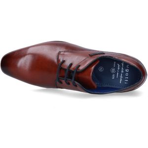 Bugatti - Geklede Veterschoenen - Cognac - Leer