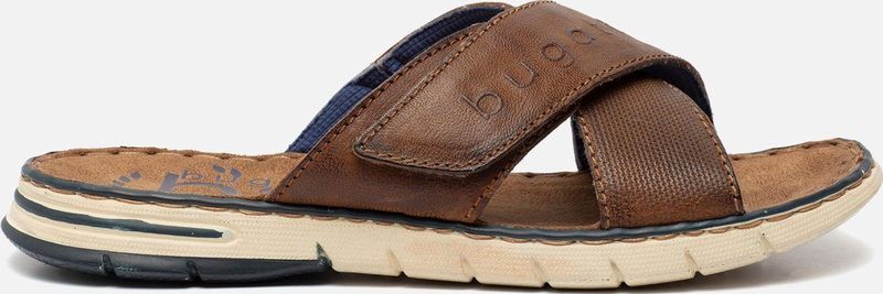 Bugatti Slippers - Cognac used - Textiel - Klittenbandsluiting