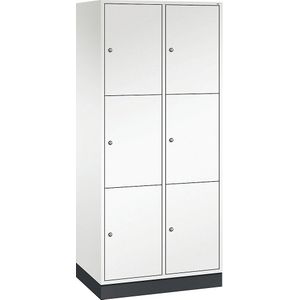 C+P INTRO stalen lockerkast, vakhoogte 580 mm, b x d = 820 x 500 mm, 6 vakken, kastframe zuiver wit, deuren zuiver wit