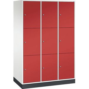 INTRO stalen lockerkast, vakhoogte 580 mm, b x d = 1220 x 600 mm, 9 vakken C+P