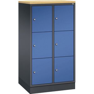 INTRO stalen lockerkast, vakhoogte 345 mm, b x d = 620 x 500 mm, 6 vakken C+P