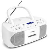 MEDION E65010 - Stereo Radio - Wit - CD-speler - Cassette - USB-aansluiting - FM PLL-radio