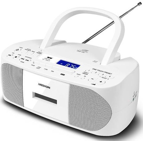 MEDION E65010 - Stereo Radio - Wit - CD-speler - Cassette - USB-aansluiting - FM PLL-radio