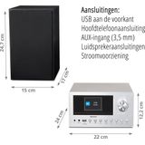 MEDION P85003 Micro Audio System Compact Systeem (Internetradio, DAB+, PLL FM-radio, Bluetooth, USB-aansluiting, AUX, 2x150 W)