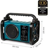 MEDION - E66877 - Bouwplaatsradio - Blauw - Spatwaterdicht - Bluetooth 5.0 - LED-werklamp