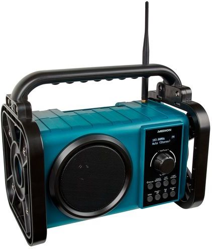 MEDION - E66877 - Bouwplaatsradio - Blauw - Spatwaterdicht - Bluetooth 5.0 - LED-werklamp