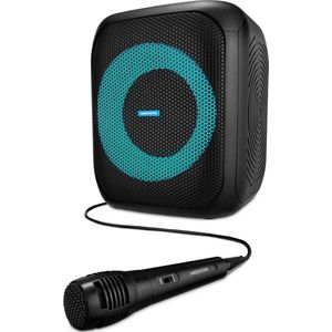 Medion Party Speaker (S61991) - Bluetooth Speaker - Boombox - Luidspreker met Microfoon - Karaoke-set met Verlichting - IPX4
