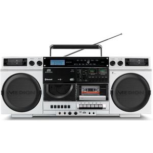 MEDION P66538 Cassetterecorder - Retro Boombox - USB - SD - Bluetooth - DAB+ Radio