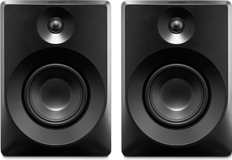 MEDION P61925 boekenplank luidspreker (actief en passief, houten behuizing, 2-weg systeem, Bluetooth5.0, geïntegreerde