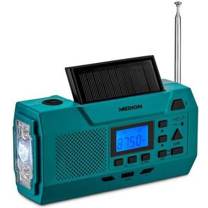 MEDION - E66806 - Noodradio - Zonne-energie - Dynamo Handzwengel - FM-radio - Zaklamp - SOS Noodfunctie