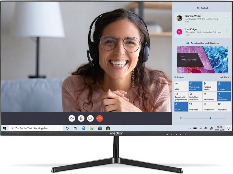 Medion P52726 (MD 20154) breedbeeldmonitor - 68,6 cm (27'') - Full HD-beeldscherm - HDR10 - HDMI en randloos ontwerp