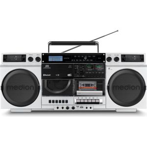 MEDION - P66538 - Cassetterecorder - Retro Boombox - Groot - Met CD-speler en Bluetooth