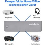 MEDION S06 MD35300 Intel® CoreTM i5 i5-1335U 16 GB DDR4-SDRAM 512 GB SSD Mini PC Zilver