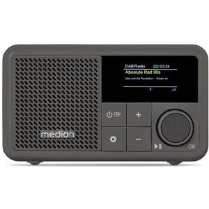 MEDION S66822 Draagbare DAB+ Radio - Grijs - Bluetooth - Oplaadbare Batterij