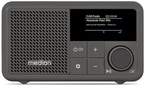MEDION S66822 Draagbare DAB+ Radio - Grijs - Bluetooth - Oplaadbare Batterij