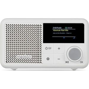 MEDION S66822 Draagbare DAB+ Radio - Wit - Bluetooth - Oplaadbare Batterij