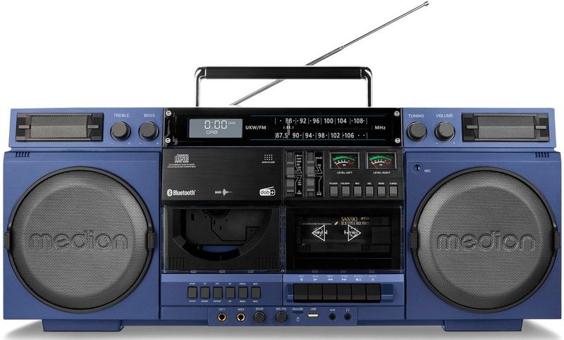 MEDION - P66538 - Cassetterecorder - Retro Boombox - Groot - Met CD-speler - Bluetooth - DAB+ Radio