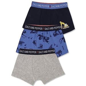 SALT AND PEPPER Set van 3 boxershorts voor jongens, graafmachine, boxershorts voor jongens, Meerkleurig