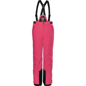 Killtec Ksw 77 Grls Pnts functionele skibroek voor meisjes, skibroek met afritsbare slabbetjes, sneeuwvanger en randbescherming, neon roze, maat 152 EU