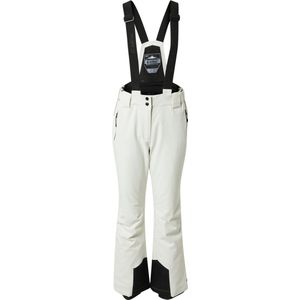 Killtec KSW 249 WMN SKI PNTS 37559-000 functionele skibroek voor dames met afneembare bandjes, randbescherming en sneeuwvanger, wit, 40