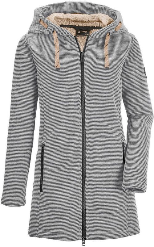Dames - Breifleeceparka - Naturelwit - Polyester/Viscose - Windafstotend