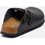Birkenstock - Kay SL LE - Heren Klomp - Zwart - Leer - Antislip Zool