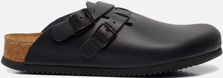 Birkenstock - Kay SL LE - Heren Klomp - Zwart - Leer - Antislip Zool