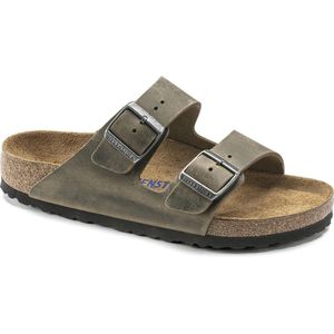 Birkenstock Arizona FL WB - Faded Narrow Heren Slippers - Khaki