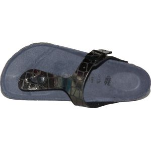 Birkenstock - Gizeh - Slippers - Zwart/Zilver - Suède