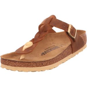 BIRKENSTOCK - Gizeh Braided - Slippers - Cognac - Leer