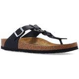 Birkenstock - Gizeh Gevlochten Slippers - Zwart - Leer
