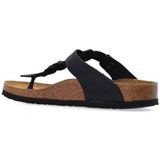 Birkenstock - Gizeh Gevlochten Slippers - Zwart - Leer