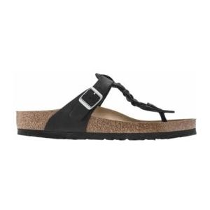 Birkenstock - Gizeh Gevlochten Slippers - Zwart - Leer