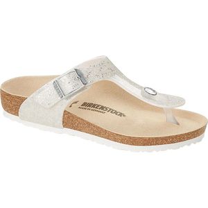 Birkenstock - Slippers - Zilver - Leer - Synthetisch Materiaal - Kurk