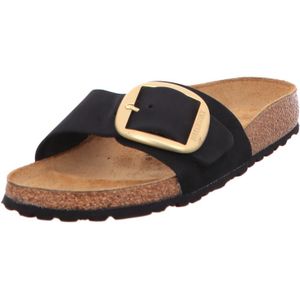 Birkenstock - MADRID BIG BUCKLE - Slipper - Zwart - Nubuck - Anatomisch Voetbed