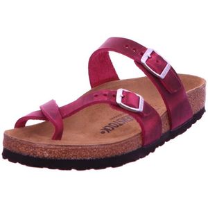 Birkenstock Mayari damesslippers, sandalen, vetleer, comfortabel voetbed, vrije tijd, effen, fuchsia, leer, festival fuchsia, 39 EU