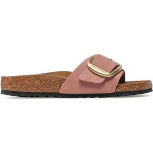 Slipper Birkenstock Women Madrid Big Buckle Natural Leather Nubuck Old Rose Narrow-Schoenmaat 36