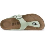 Birkenstock - Leren Gesp Slippers - Groen - Dames