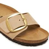 Slipper Birkenstock Women Madrid Big Buckle Natural Leather Nubuck Sandcastle Narrow-Schoenmaat 39