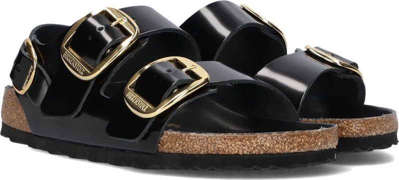 Birkenstock - Milano Big Buckle Sandal - Sandalen - Zwart - Leer