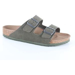 Birkenstock - Arizona Vegan Slippers - Desert Dust Thyme voor Heren - Kaki