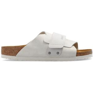 Birkenstock - Sandalen en slippers - Kyoto Nubuck / Suede Leather Antique White voor Heren - Maat 39 - Wit