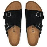 Muiltjes - Zürich - Effen - Leer/Suède - Anatomisch Voetbed - Open Toe