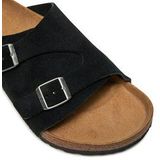 Muiltjes - Zürich - Effen - Leer/Suède - Anatomisch Voetbed - Open Toe