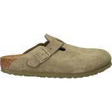 Birkenstock - Boston - Klompen - Zwart - Suède - Anatomische Kurk-Latex Zool