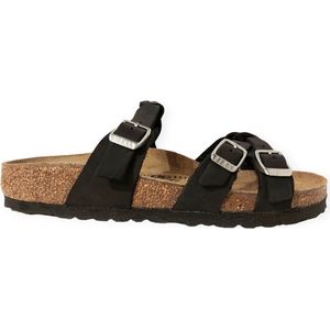 Birkenstock - Franca Braided - Slipper - Zwart - Geolied Leer