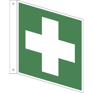 Reddingsbord, eerste hulp, VE = 10 stuks, aluminium, 200 x 200 mm