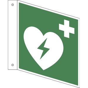 Reddingsbord, eerste hulp, VE = 10 stuks, aluminium, bord met vouw, 150 x 150 mm