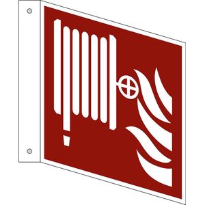 Borden voor brandbeveiliging, middelen en apparatuur voor brandbestrijding, VE = 10 stuks, aluminium, bord met vouw, 150 x 150 mm